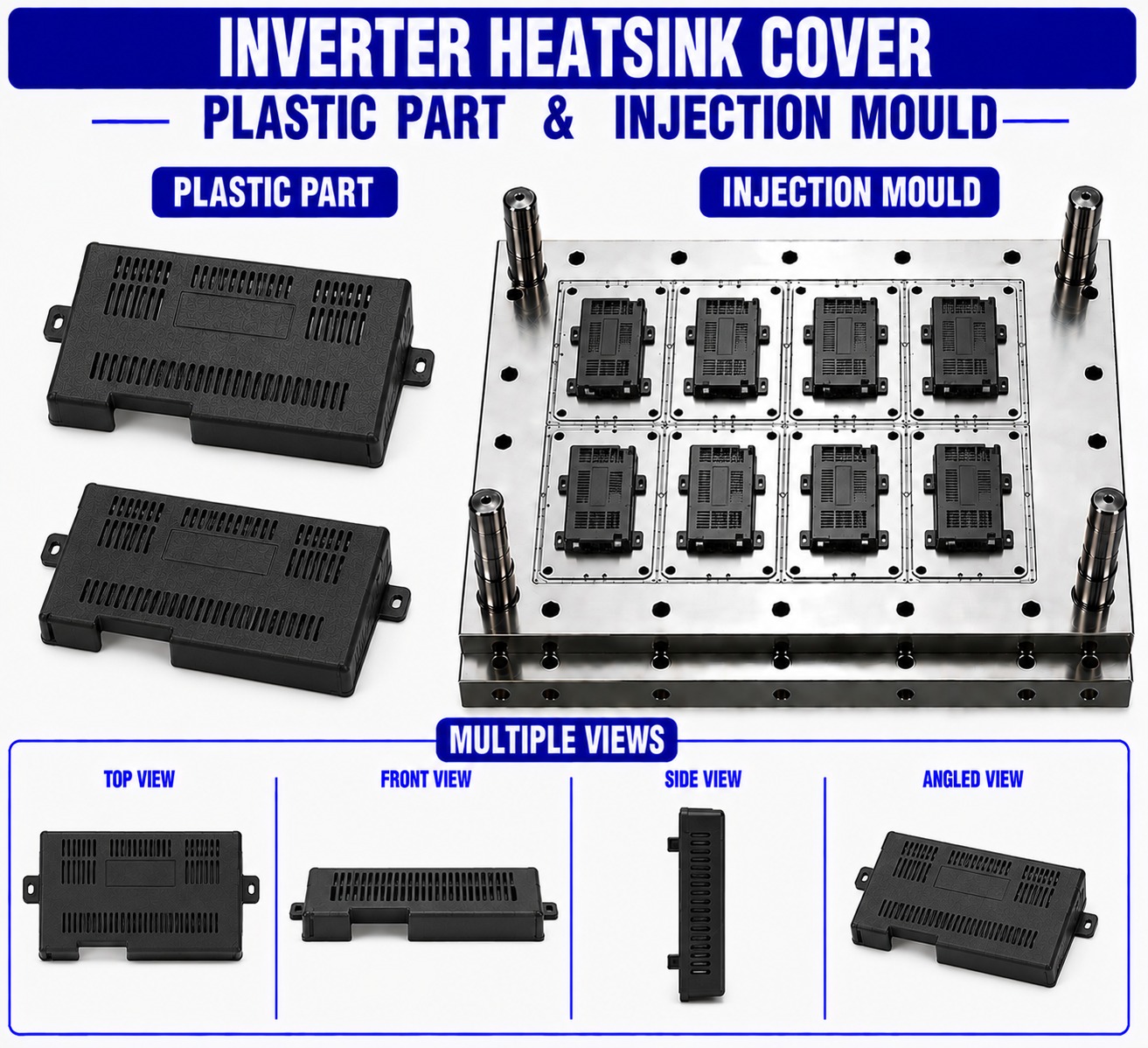 Inverter Plastic Heat Sink Cover Mould and Moulding Service